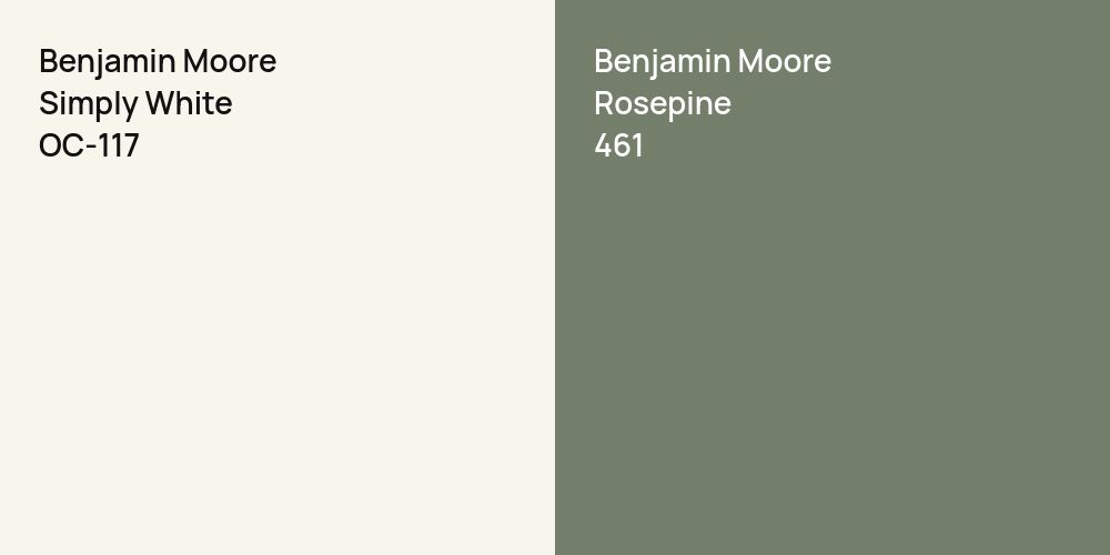 Benjamin Moore Simply White vs. Benjamin Moore Rosepine