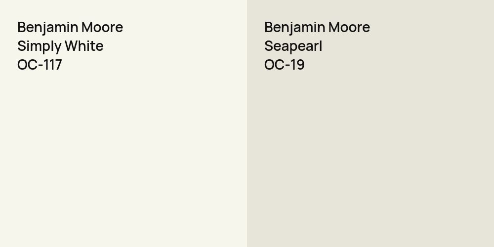 Benjamin Moore Simply White vs. Benjamin Moore Seapearl