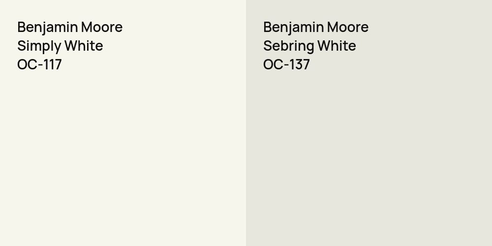 Benjamin Moore Simply White vs. Benjamin Moore Sebring White