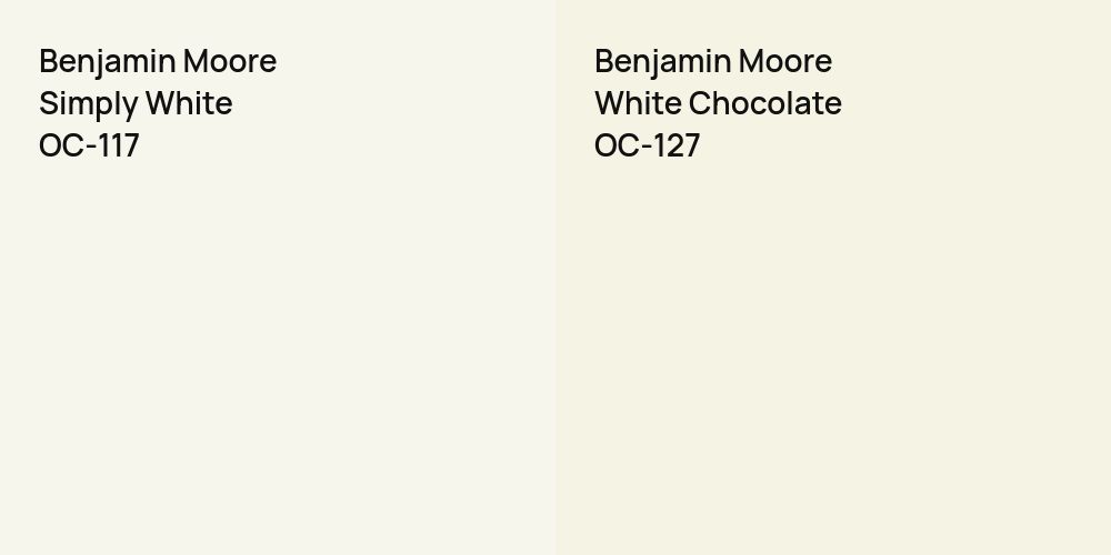 Benjamin Moore Simply White vs. Benjamin Moore White Chocolate