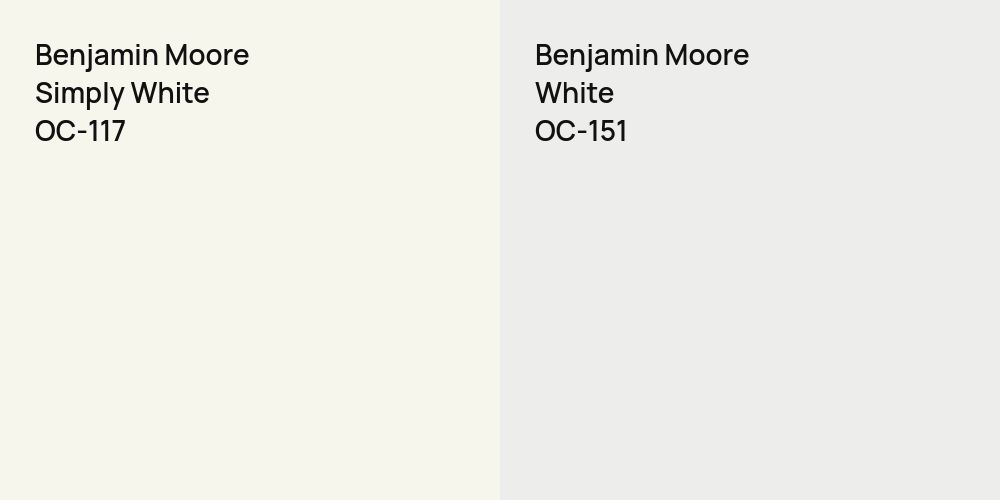 Benjamin Moore Simply White vs. Benjamin Moore White