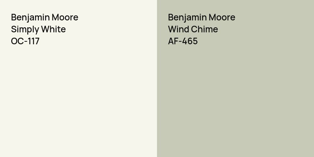 Benjamin Moore Simply White vs. Benjamin Moore Wind Chime