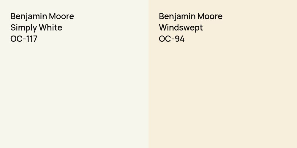 Benjamin Moore Simply White vs. Benjamin Moore Windswept