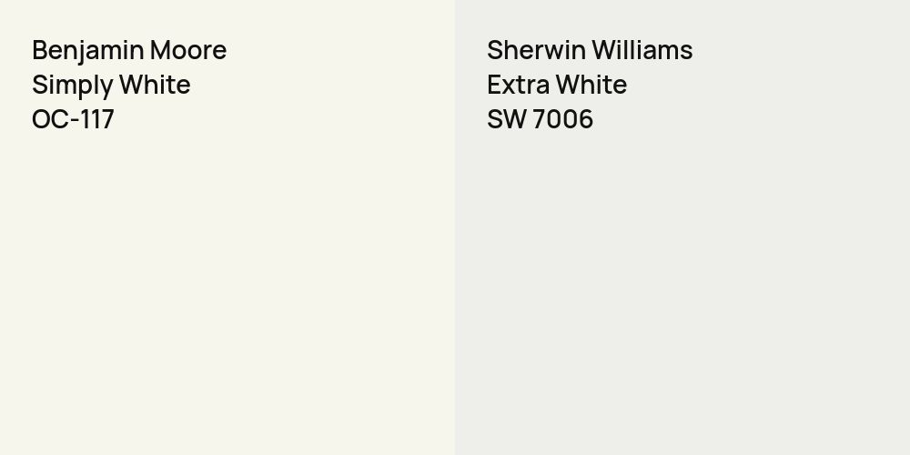 Benjamin Moore Simply White vs. Sherwin Williams Extra White