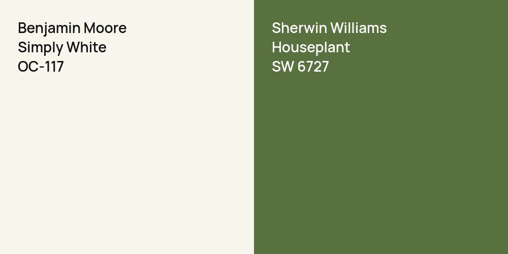 Benjamin Moore Simply White vs. Sherwin Williams Houseplant