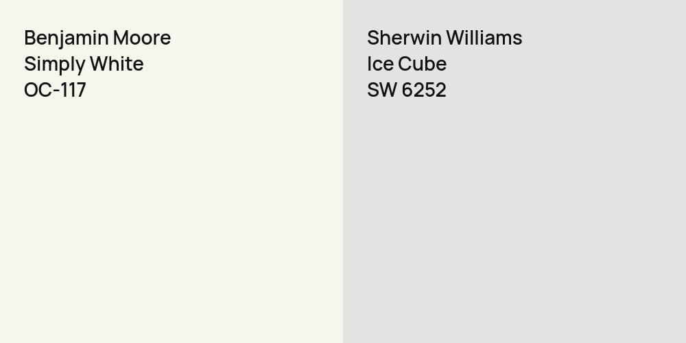 Benjamin Moore Simply White vs. Sherwin Williams Ice Cube