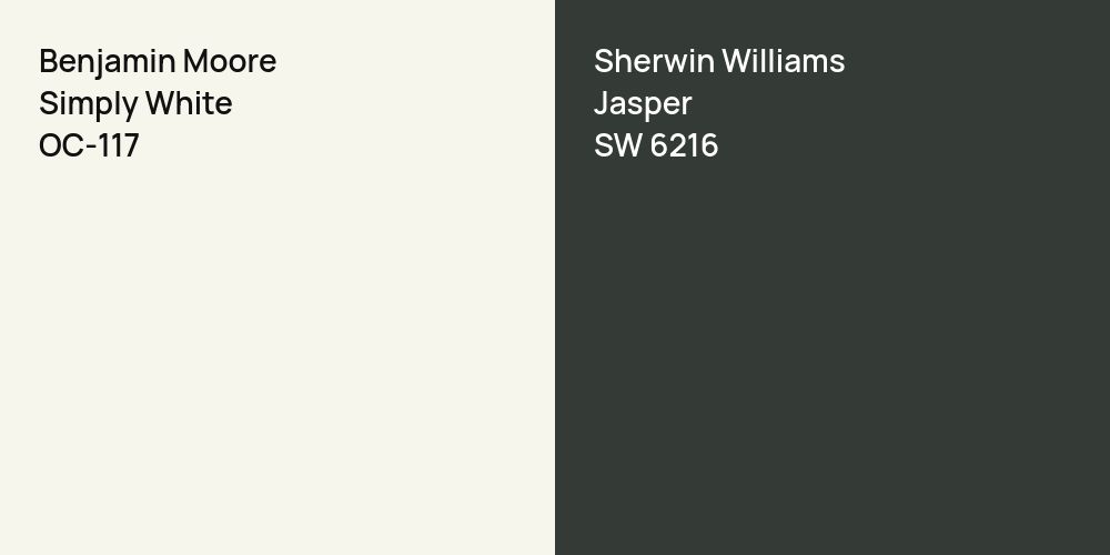 Benjamin Moore Simply White vs. Sherwin Williams Jasper