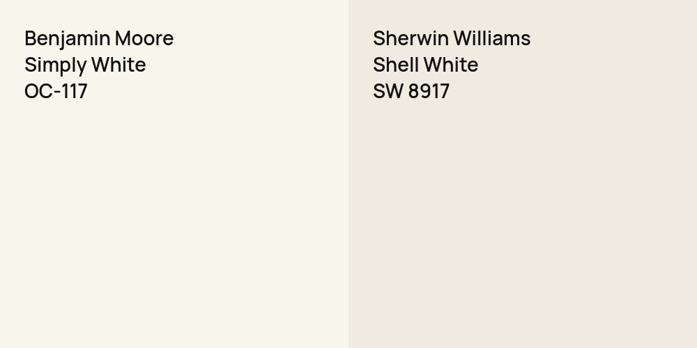 Benjamin Moore Simply White vs. Sherwin Williams Shell White