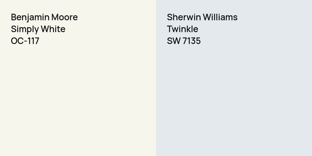 Benjamin Moore Simply White vs. Sherwin Williams Twinkle