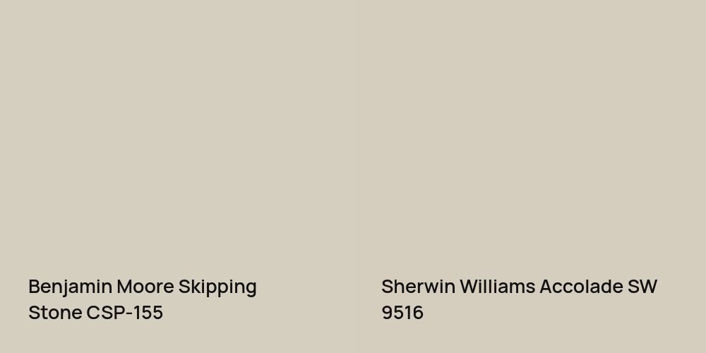 Benjamin Moore Skipping Stone vs. Sherwin Williams Accolade