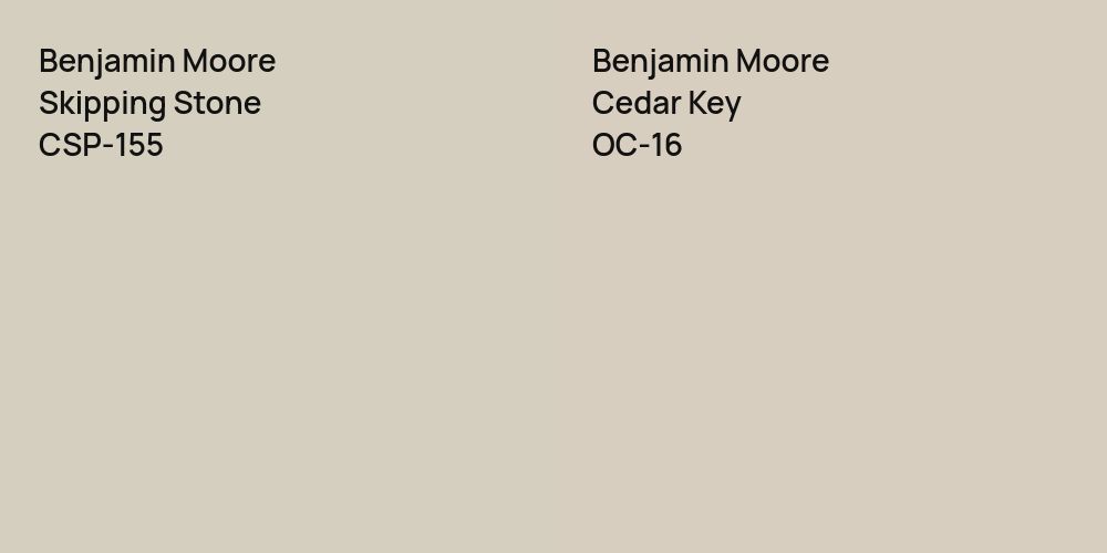 Benjamin Moore Skipping Stone vs. Benjamin Moore Cedar Key