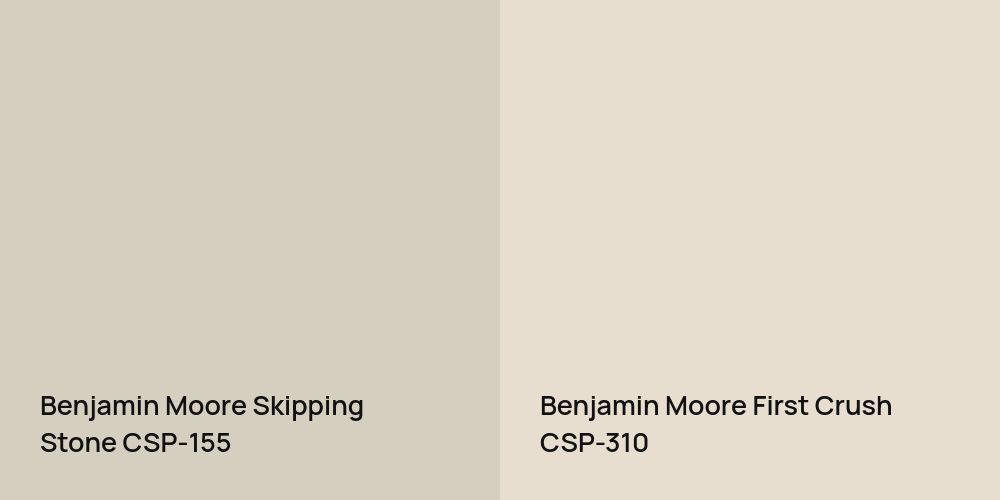 Benjamin Moore Skipping Stone vs. Benjamin Moore First Crush