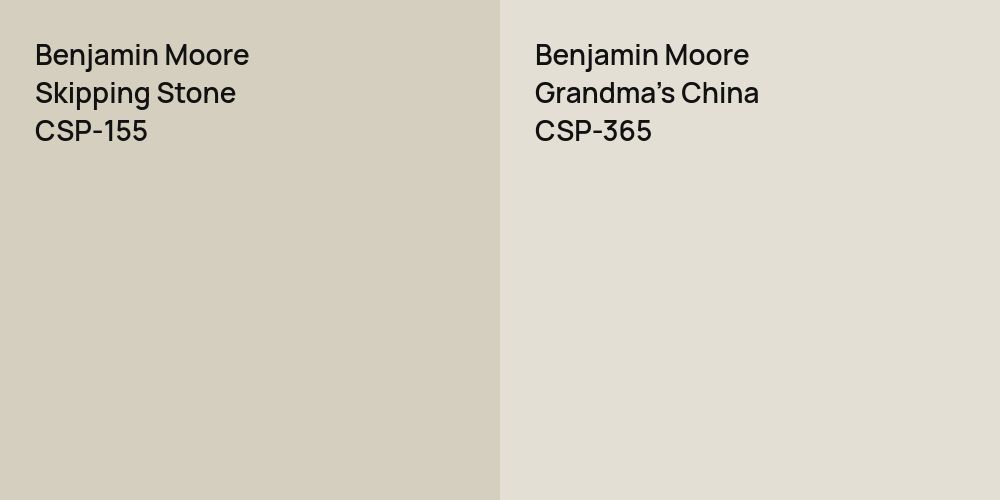 Benjamin Moore Skipping Stone vs. Benjamin Moore Grandma's China