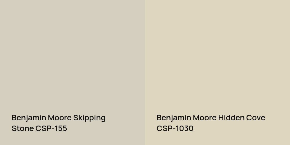 Benjamin Moore Skipping Stone vs. Benjamin Moore Hidden Cove