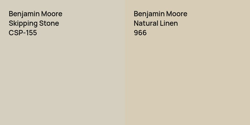 Benjamin Moore Skipping Stone vs. Benjamin Moore Natural Linen