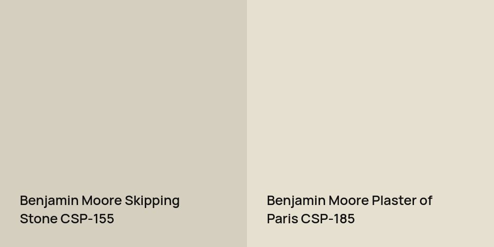 Benjamin Moore Skipping Stone vs. Benjamin Moore Plaster of Paris