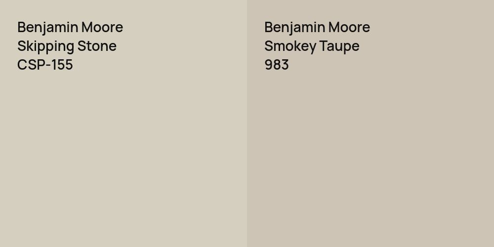 Benjamin Moore Skipping Stone vs. Benjamin Moore Smokey Taupe