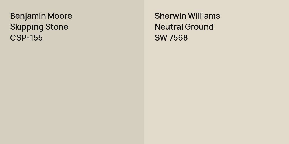 Benjamin Moore Skipping Stone vs. Sherwin Williams Neutral Ground