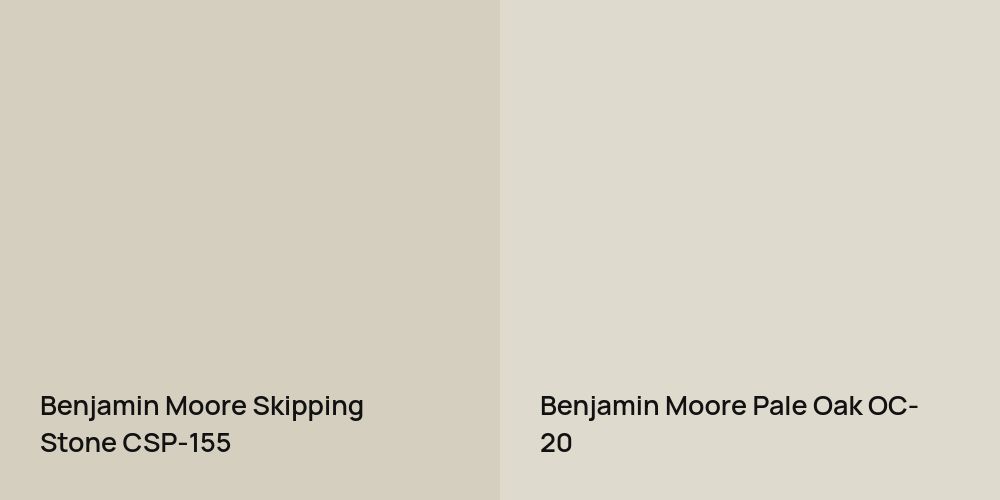 Benjamin Moore Skipping Stone vs. Benjamin Moore Pale Oak