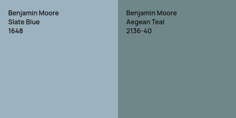 Benjamin Moore Slate Blue vs. Benjamin Moore Aegean Teal