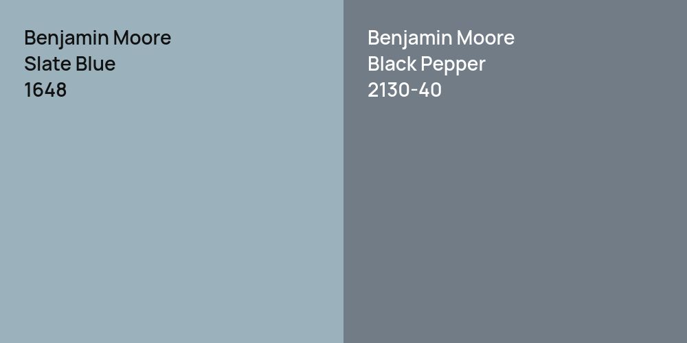 Benjamin Moore Slate Blue vs. Benjamin Moore Black Pepper