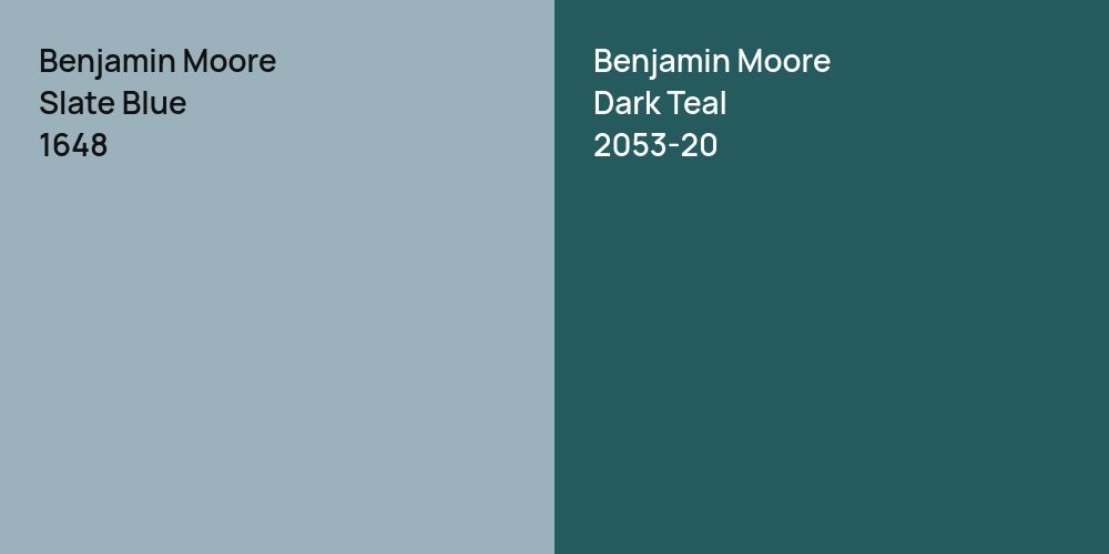 Benjamin Moore Slate Blue vs. Benjamin Moore Dark Teal