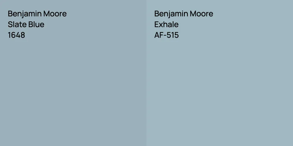 Benjamin Moore Slate Blue vs. Benjamin Moore Exhale