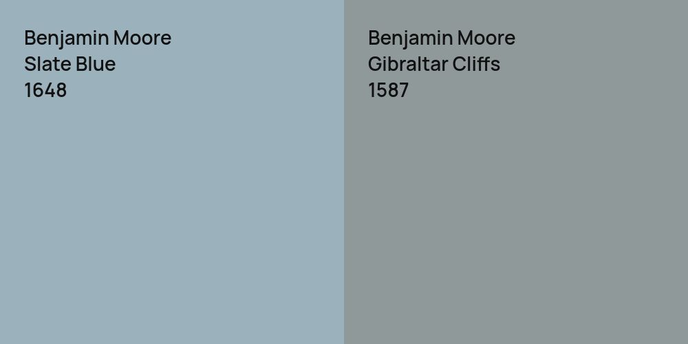 Benjamin Moore Slate Blue vs. Benjamin Moore Gibraltar Cliffs