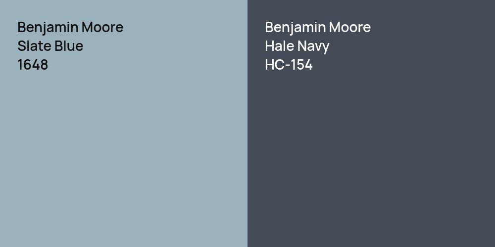 Benjamin Moore Slate Blue vs. Benjamin Moore Hale Navy