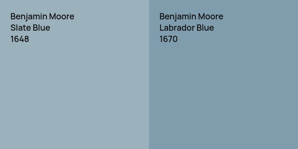 Benjamin Moore Slate Blue vs. Benjamin Moore Labrador Blue