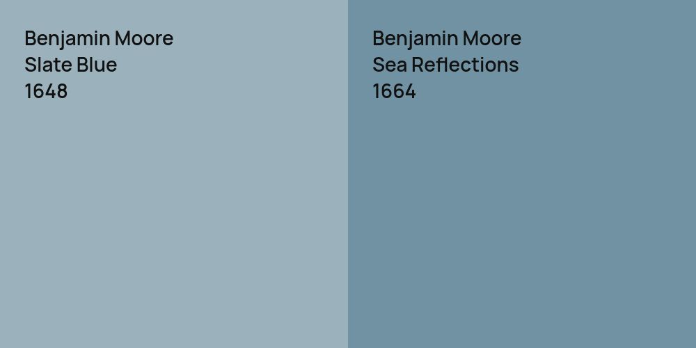 Benjamin Moore Slate Blue vs. Benjamin Moore Sea Reflections