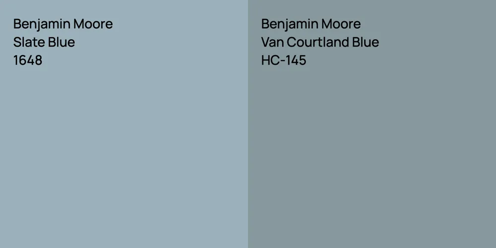 Benjamin Moore Slate Blue vs. Benjamin Moore Van Courtland Blue