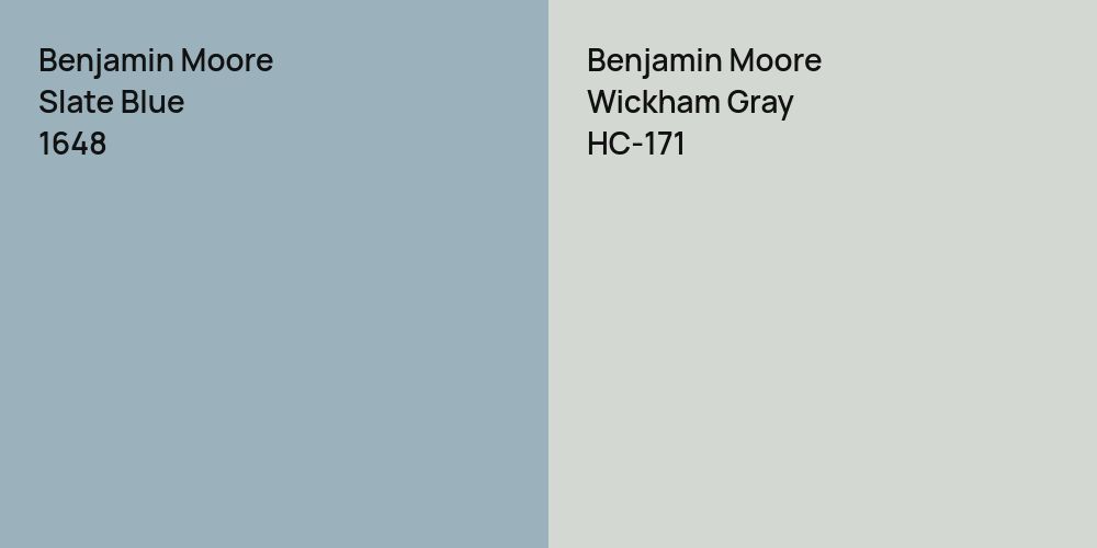 Benjamin Moore Slate Blue vs. Benjamin Moore Wickham Gray