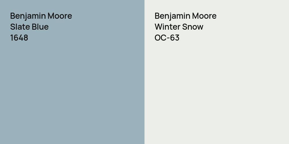 Benjamin Moore Slate Blue vs. Benjamin Moore Winter Snow