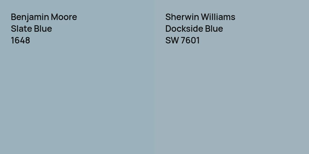 Benjamin Moore Slate Blue vs. Sherwin Williams Dockside Blue