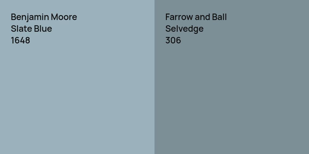 Benjamin Moore Slate Blue vs. Farrow and Ball Selvedge