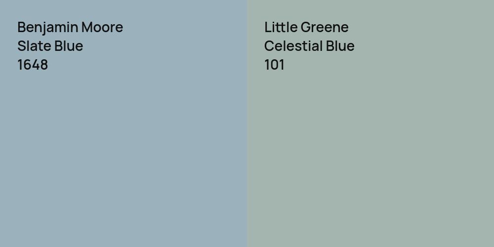 Benjamin Moore Slate Blue vs. Little Greene Celestial Blue