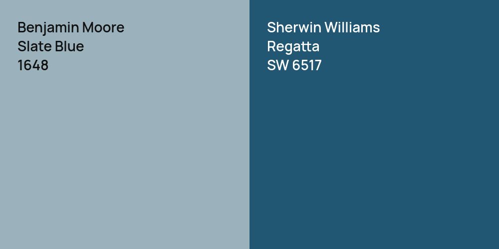 Benjamin Moore Slate Blue vs. Sherwin Williams Regatta