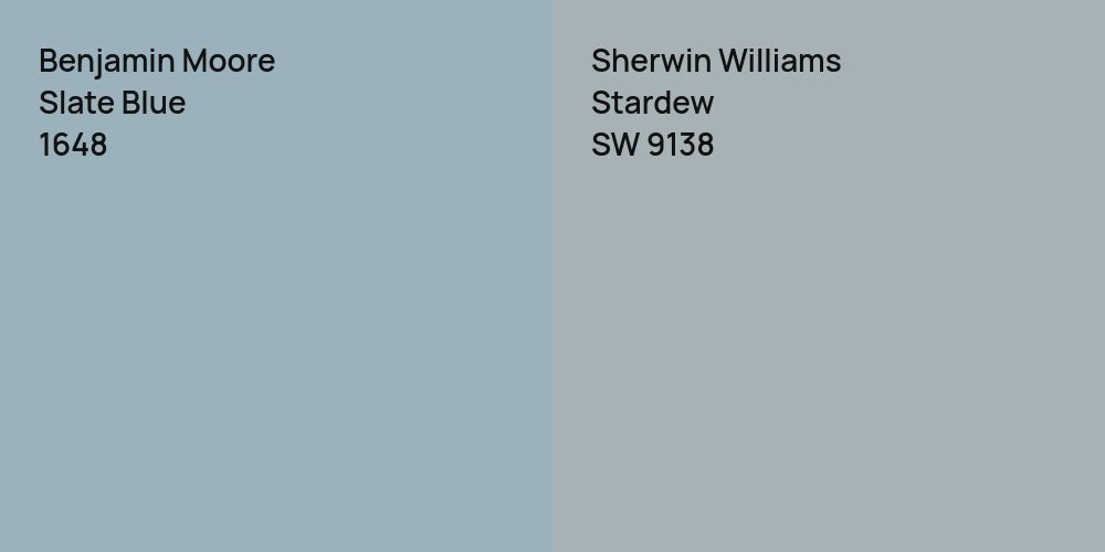 Benjamin Moore Slate Blue vs. Sherwin Williams Stardew