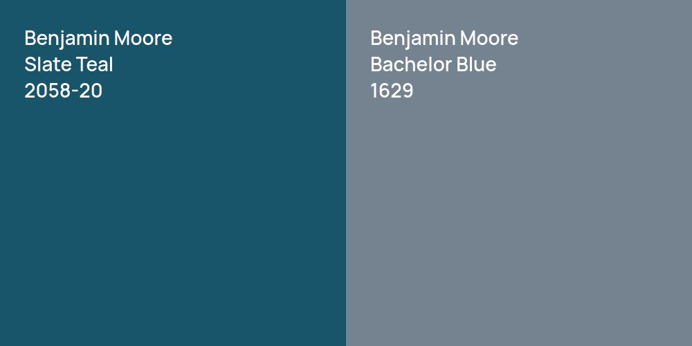 Benjamin Moore Slate Teal vs. Benjamin Moore Bachelor Blue