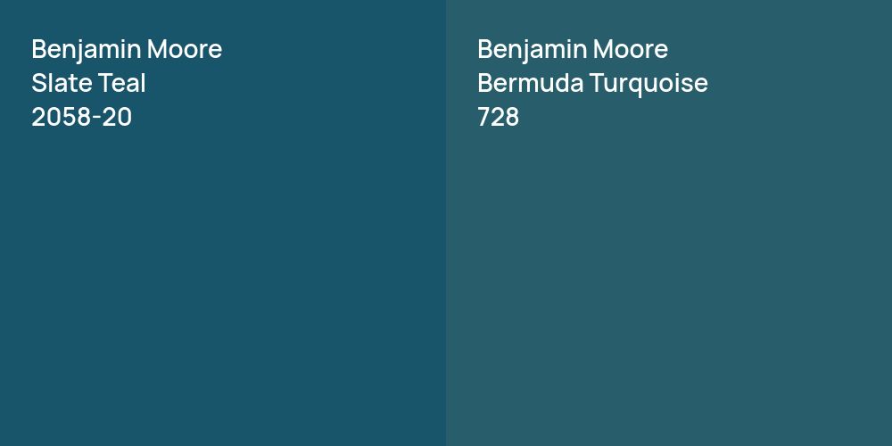 Benjamin Moore Slate Teal vs. Benjamin Moore Bermuda Turquoise