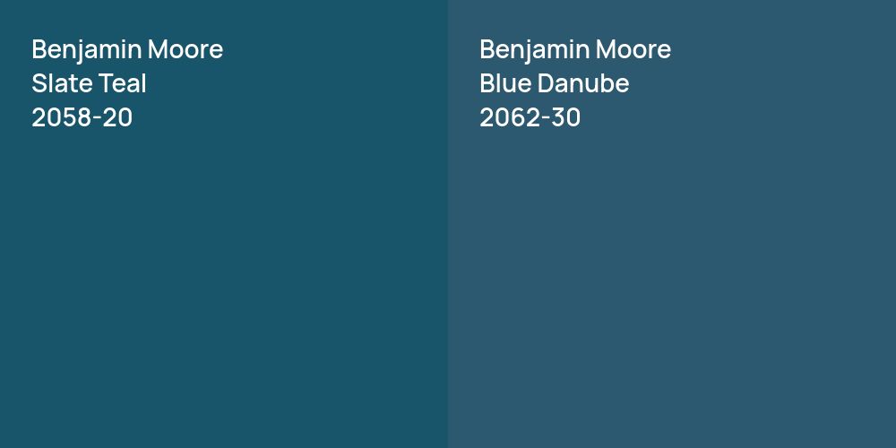 Benjamin Moore Slate Teal vs. Benjamin Moore Blue Danube