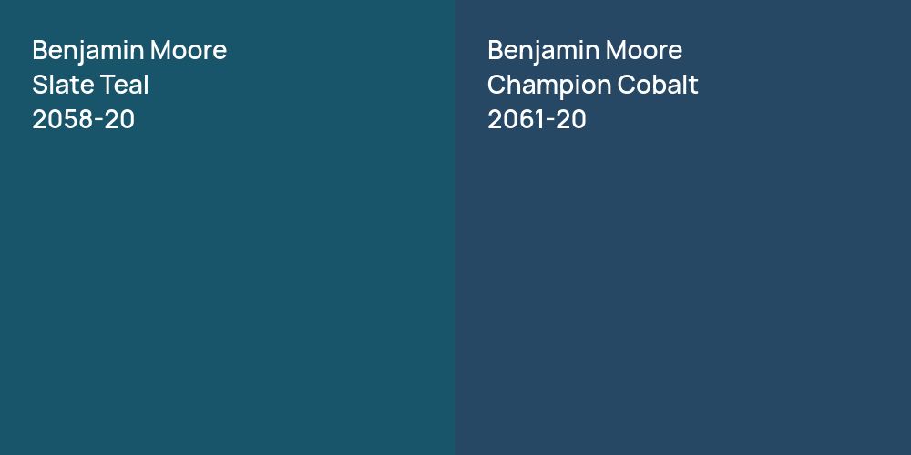 Benjamin Moore Slate Teal vs. Benjamin Moore Champion Cobalt