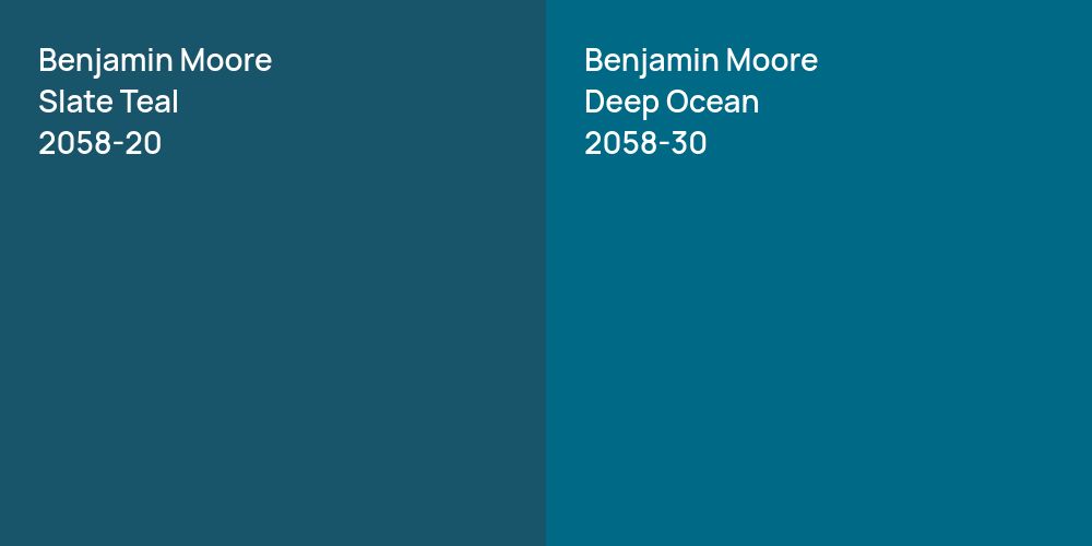 Benjamin Moore Slate Teal vs. Benjamin Moore Deep Ocean