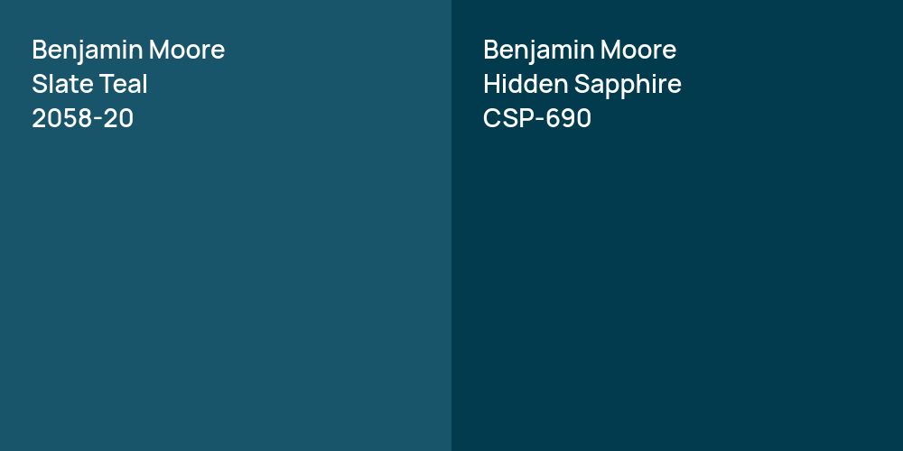 Benjamin Moore Slate Teal vs. Benjamin Moore Hidden Sapphire