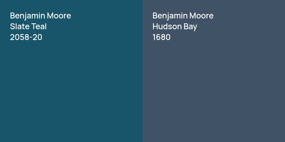 Benjamin Moore Slate Teal vs. Benjamin Moore Hudson Bay