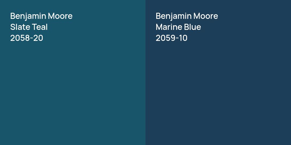 Benjamin Moore Slate Teal vs. Benjamin Moore Marine Blue