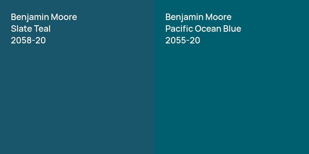 Benjamin Moore Slate Teal vs. Benjamin Moore Pacific Ocean Blue