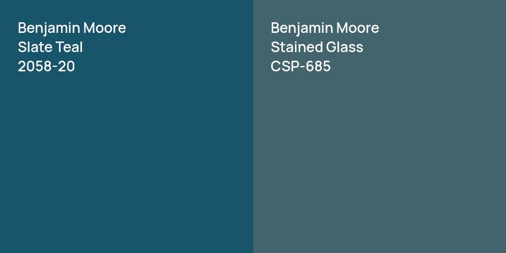 Benjamin Moore Slate Teal vs. Benjamin Moore Stained Glass