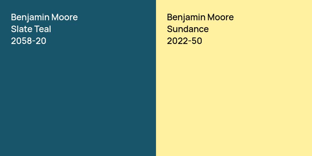 Benjamin Moore Slate Teal vs. Benjamin Moore Sundance